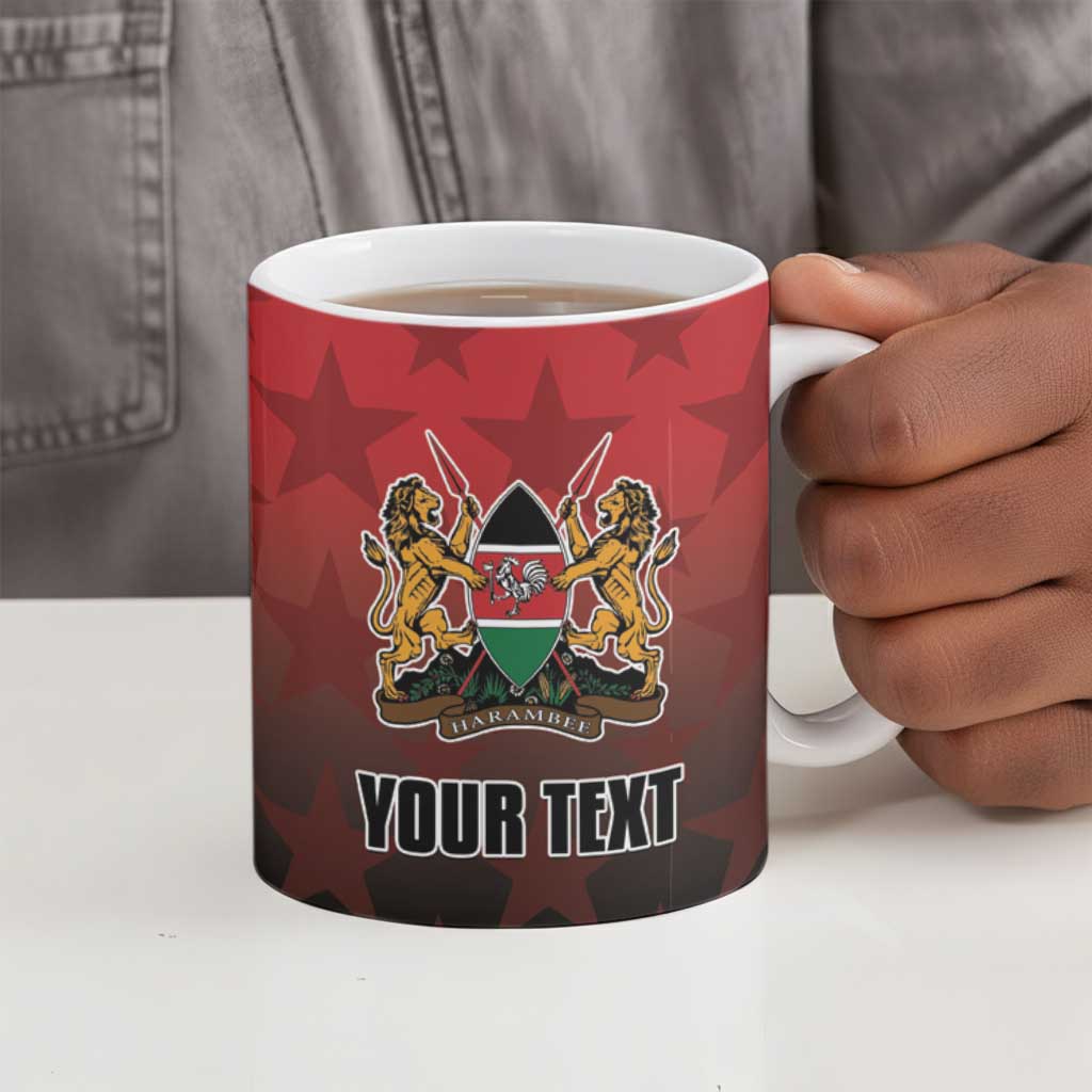 Custom Kenya Football Ceramic Mug Go Harambee Stars - Red Jersey