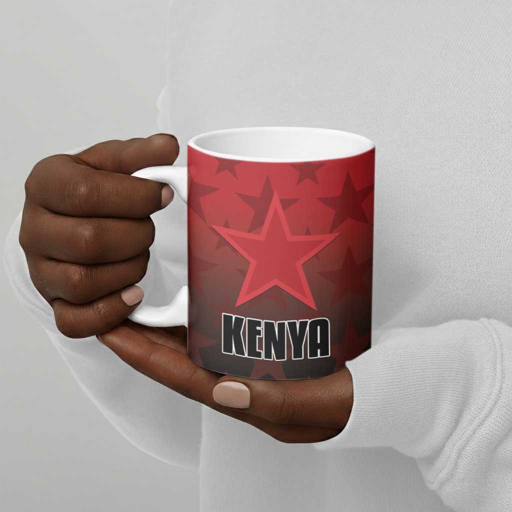 Custom Kenya Football Ceramic Mug Go Harambee Stars - Red Jersey