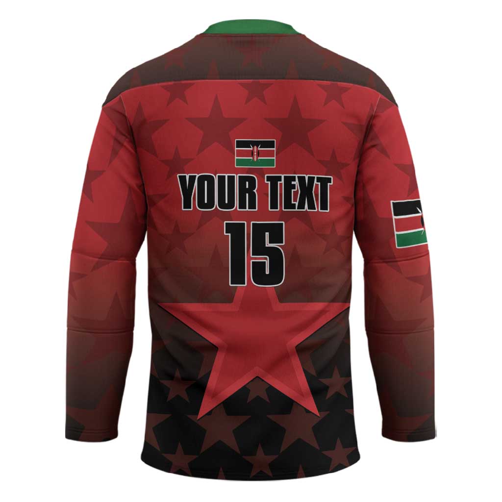 Custom Kenya Football Hockey Jersey Go Harambee Stars - Red Jersey