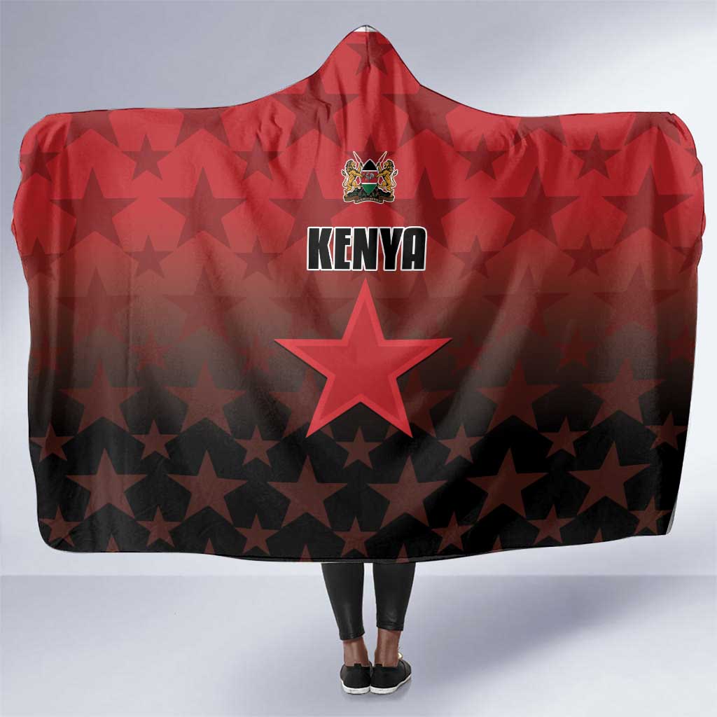 Kenya Football Hooded Blanket Harambee Harambee Stars - Red Jersey - African Pride