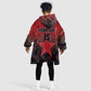 Custom Kenya Football Kid Wearable Blanket Hoodie Harambee Harambee Stars - Red Jersey - African Pride