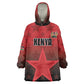 Custom Kenya Football Kid Wearable Blanket Hoodie Harambee Harambee Stars - Red Jersey - African Pride