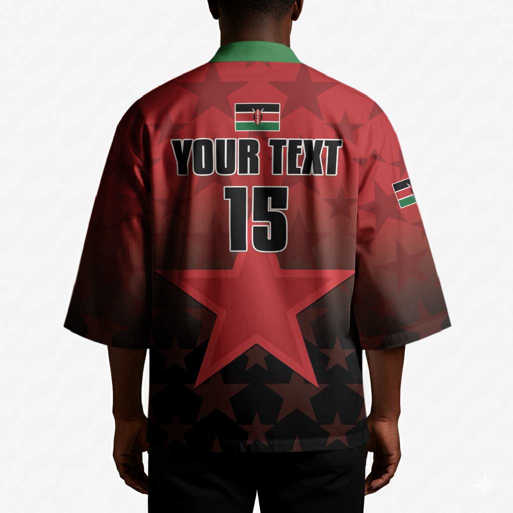 Custom Kenya Football Kimono Go Harambee Stars - Red Jersey