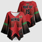 Custom Kenya Football Kimono Sleeve Blouse Go Harambee Stars - Red Jersey