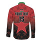 Custom Kenya Football Long Sleeve Button Shirt Harambee Harambee Stars - Red Jersey - African Pride