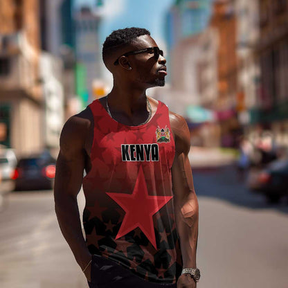Custom Kenya Football Men Tank Top Harambee Harambee Stars - Red Jersey - African Pride