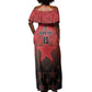 Custom Kenya Football Off Shoulder Maxi Dress Harambee Harambee Stars - Red Jersey - African Pride