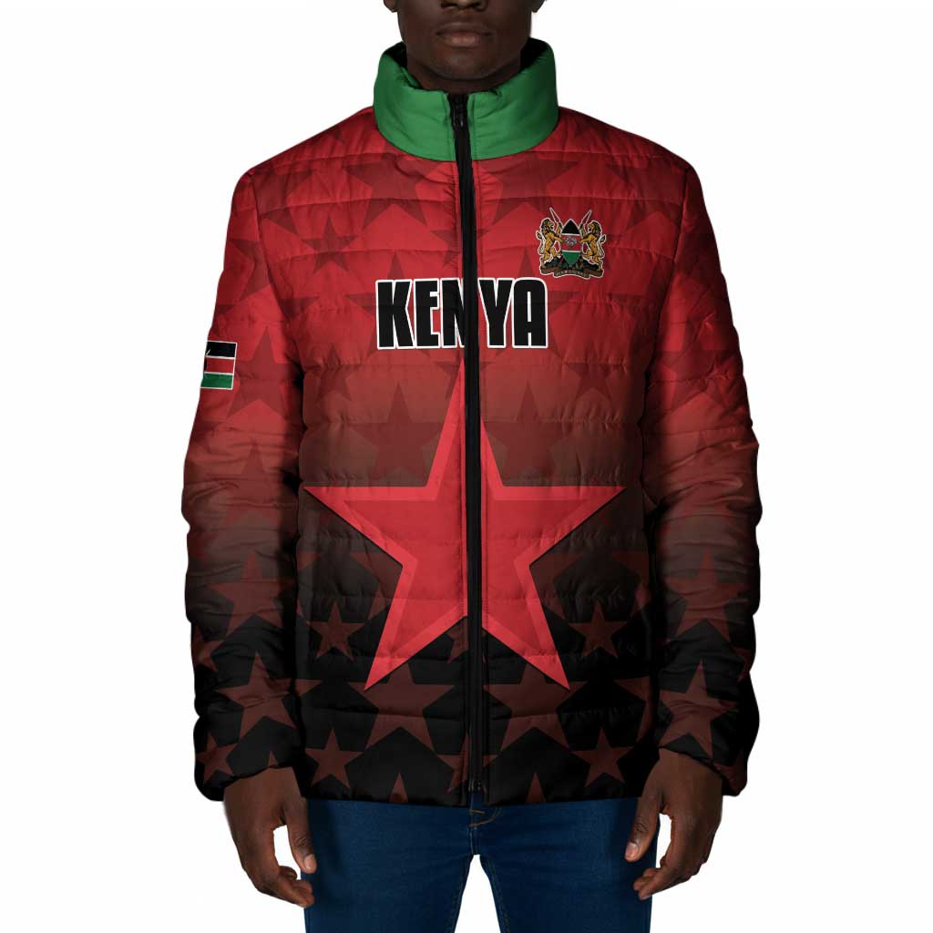 Custom Kenya Football Padded Jacket Go Harambee Stars - Red Jersey