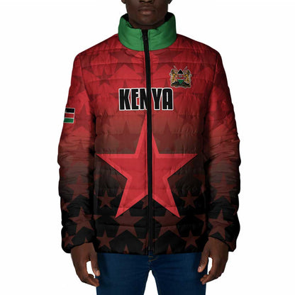 Custom Kenya Football Padded Jacket Go Harambee Stars - Red Jersey