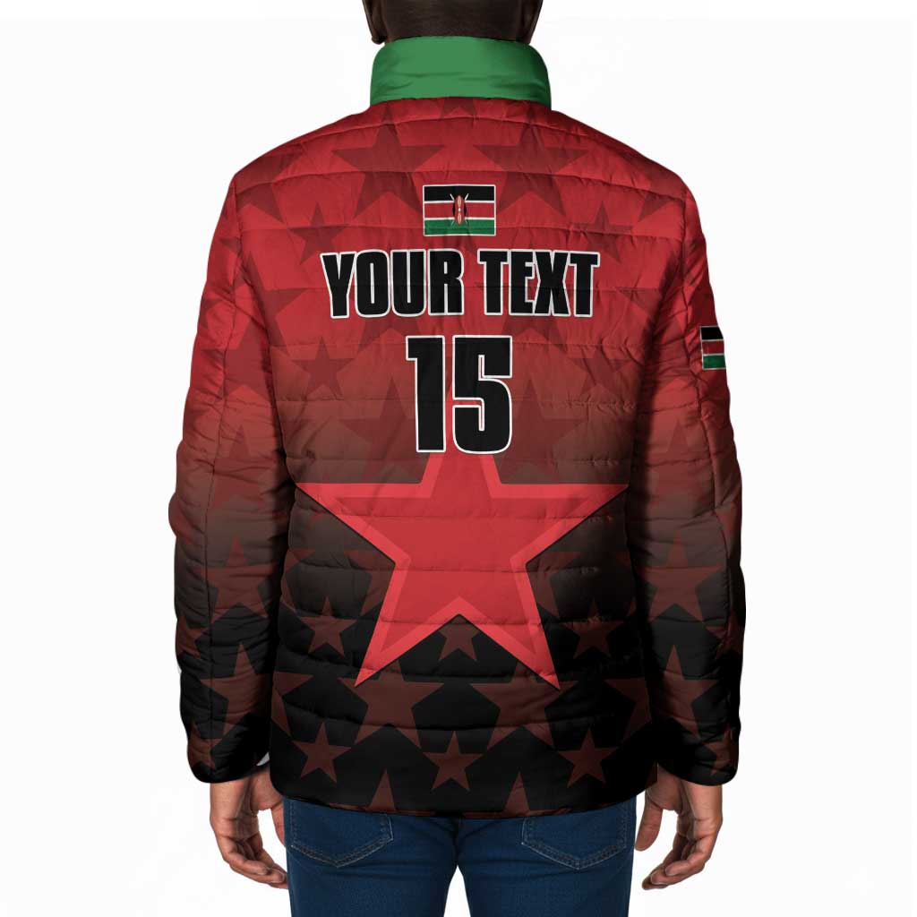 Custom Kenya Football Padded Jacket Go Harambee Stars - Red Jersey