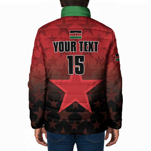 Custom Kenya Football Padded Jacket Go Harambee Stars - Red Jersey