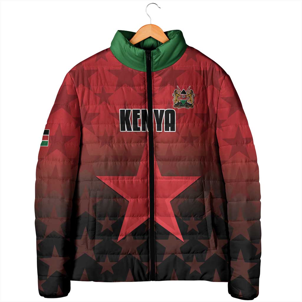 Custom Kenya Football Padded Jacket Go Harambee Stars - Red Jersey
