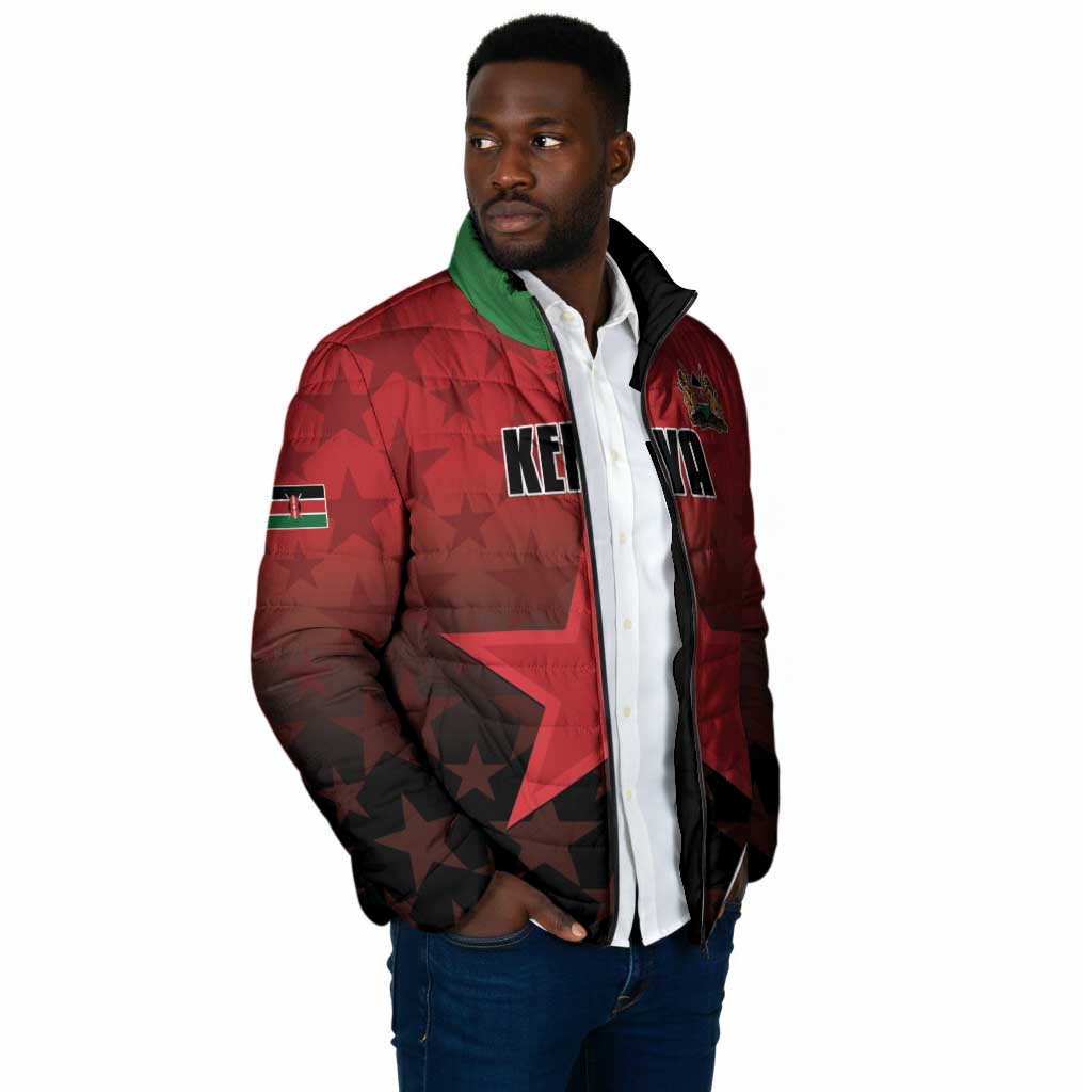 Custom Kenya Football Padded Jacket Go Harambee Stars - Red Jersey