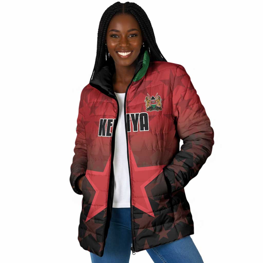 Custom Kenya Football Padded Jacket Go Harambee Stars - Red Jersey