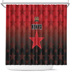 Kenya Football Shower Curtain Harambee Harambee Stars - Red Jersey - African Pride