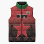 Custom Kenya Football Sleeveless Puffer Jacket Go Harambee Stars - Red Jersey