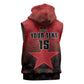 Custom Kenya Football Sleeveless Zip Hoodie Harambee Harambee Stars - Red Jersey - African Pride