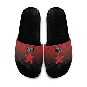 Kenya Football Slide Sandals Go Harambee Stars - Red Jersey