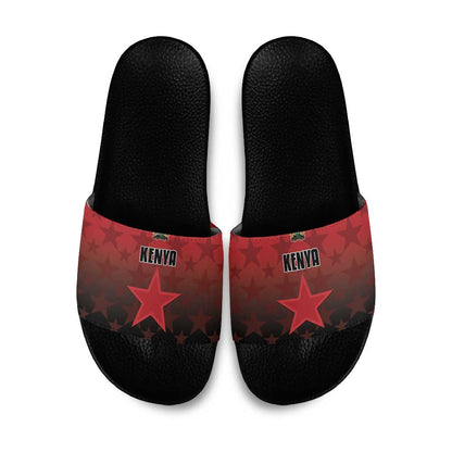 Kenya Football Slide Sandals Go Harambee Stars - Red Jersey