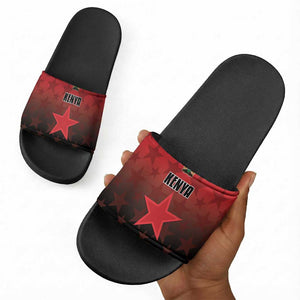 Kenya Football Slide Sandals Go Harambee Stars - Red Jersey