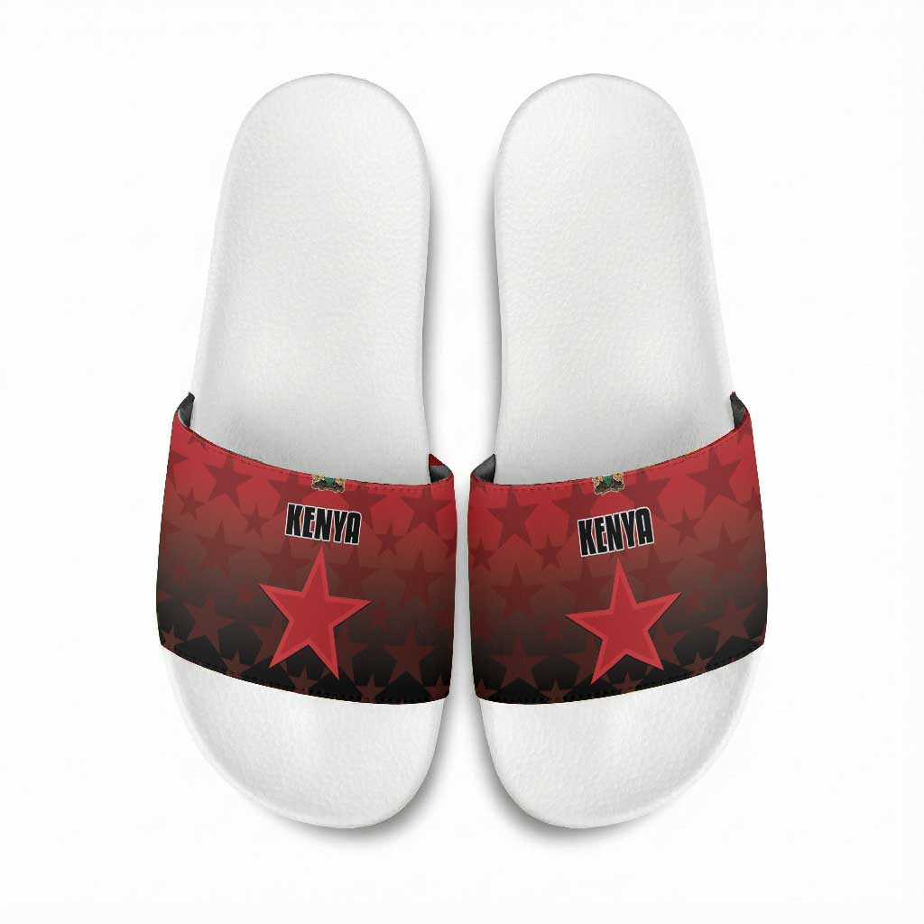 Kenya Football Slide Sandals Go Harambee Stars - Red Jersey