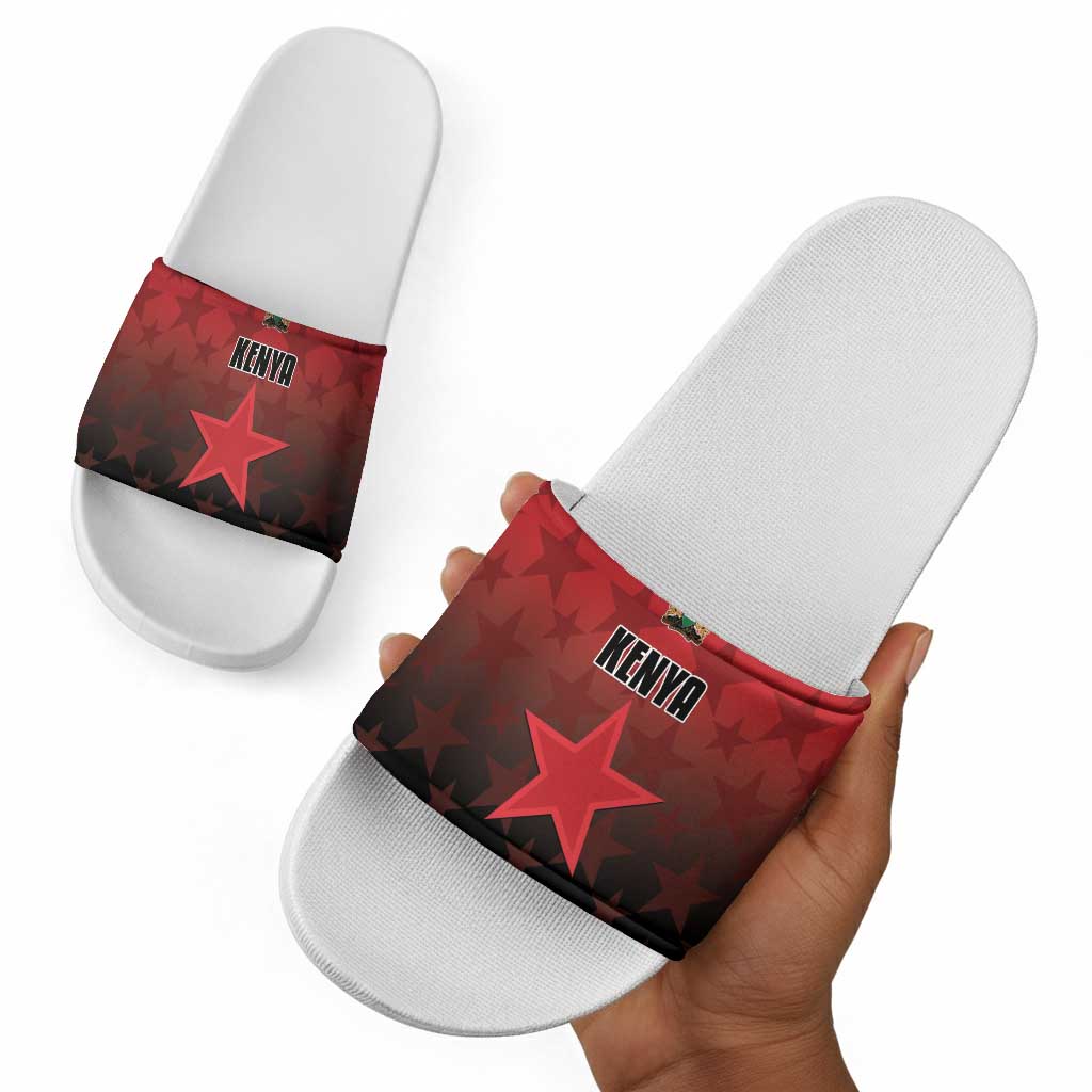 Kenya Football Slide Sandals Go Harambee Stars - Red Jersey