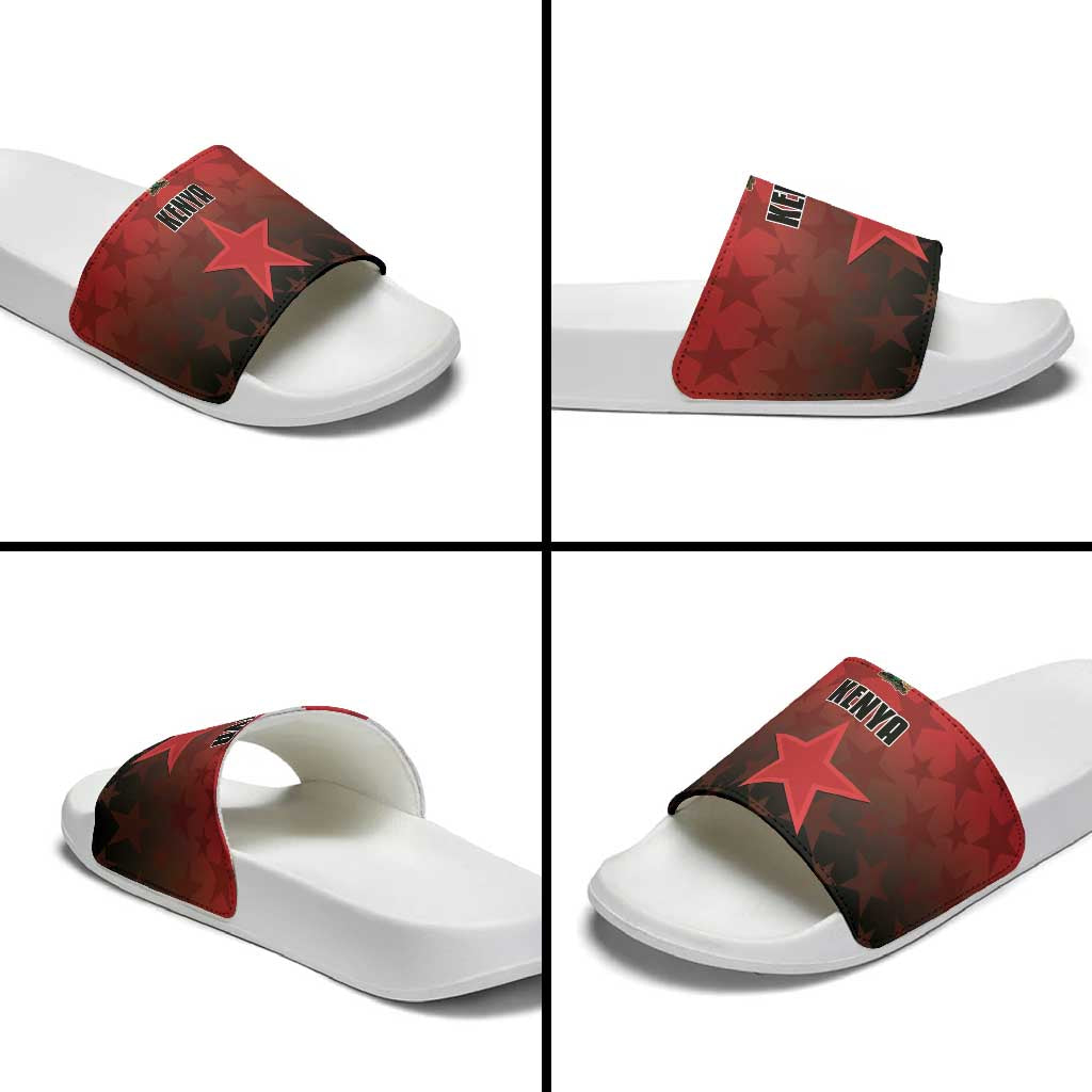 Kenya Football Slide Sandals Go Harambee Stars - Red Jersey