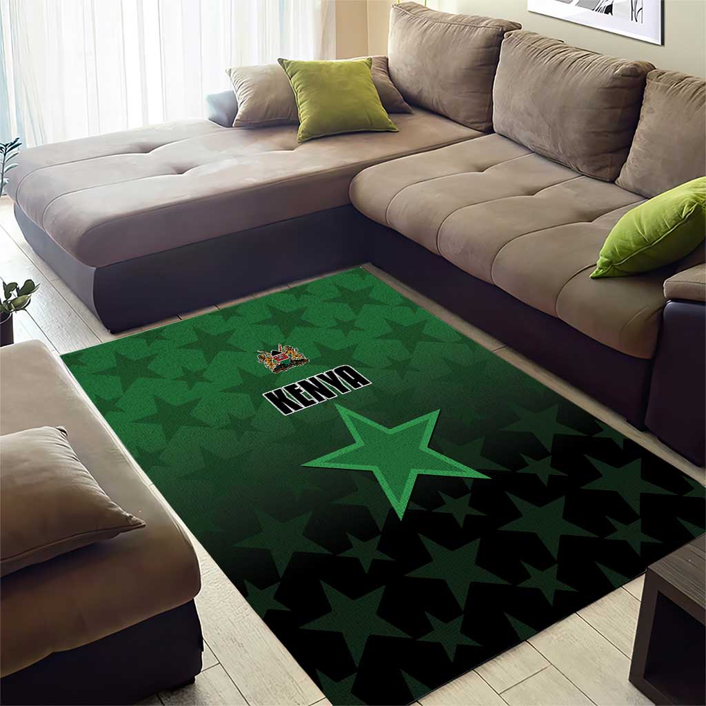 Kenya Football Area Rug Harambee Harambee Stars - Green Jersey - African Pride