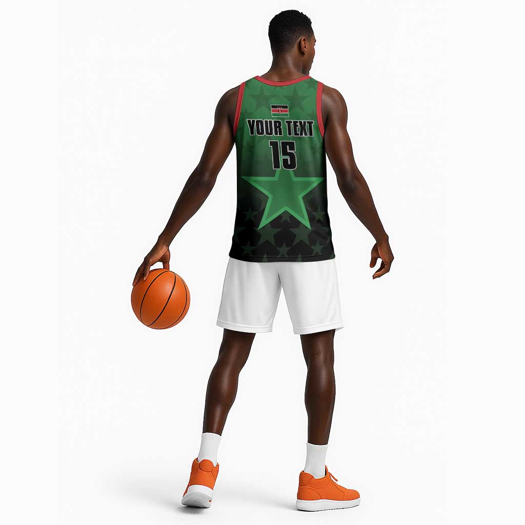 Custom Kenya Football Basketball Jersey Harambee Harambee Stars - Green Jersey LT15
