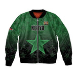 Custom Kenya Football Bomber Jacket Harambee Harambee Stars - Green Jersey - African Pride