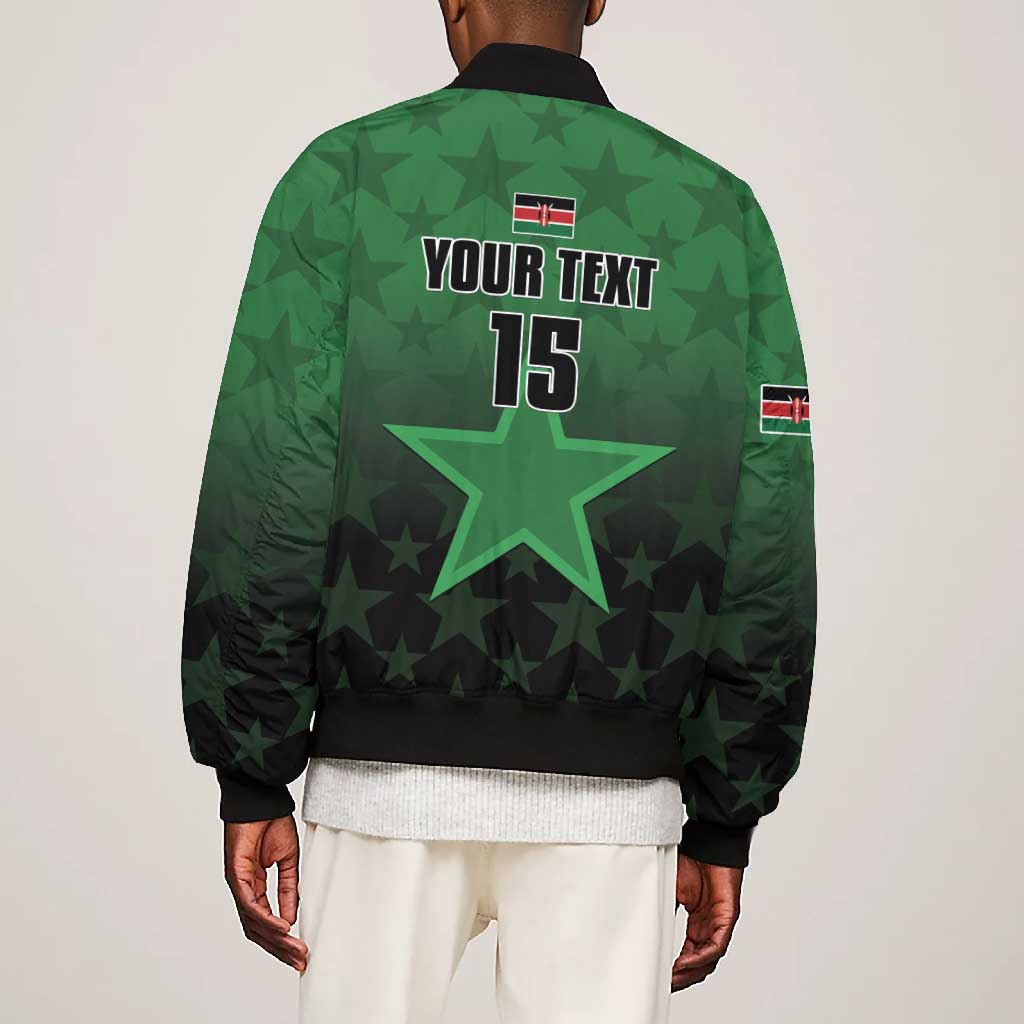 Custom Kenya Football Bomber Jacket Harambee Harambee Stars - Green Jersey - African Pride