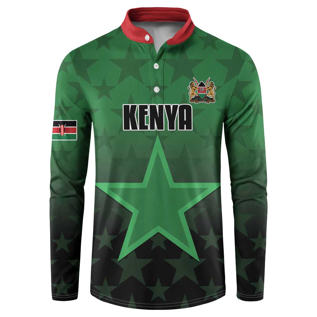 Custom Kenya Football Button Sweatshirt Go Harambee Stars - Green Jersey