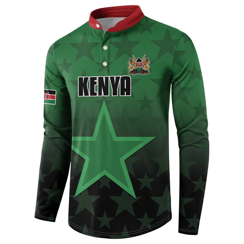 Custom Kenya Football Button Sweatshirt Go Harambee Stars - Green Jersey