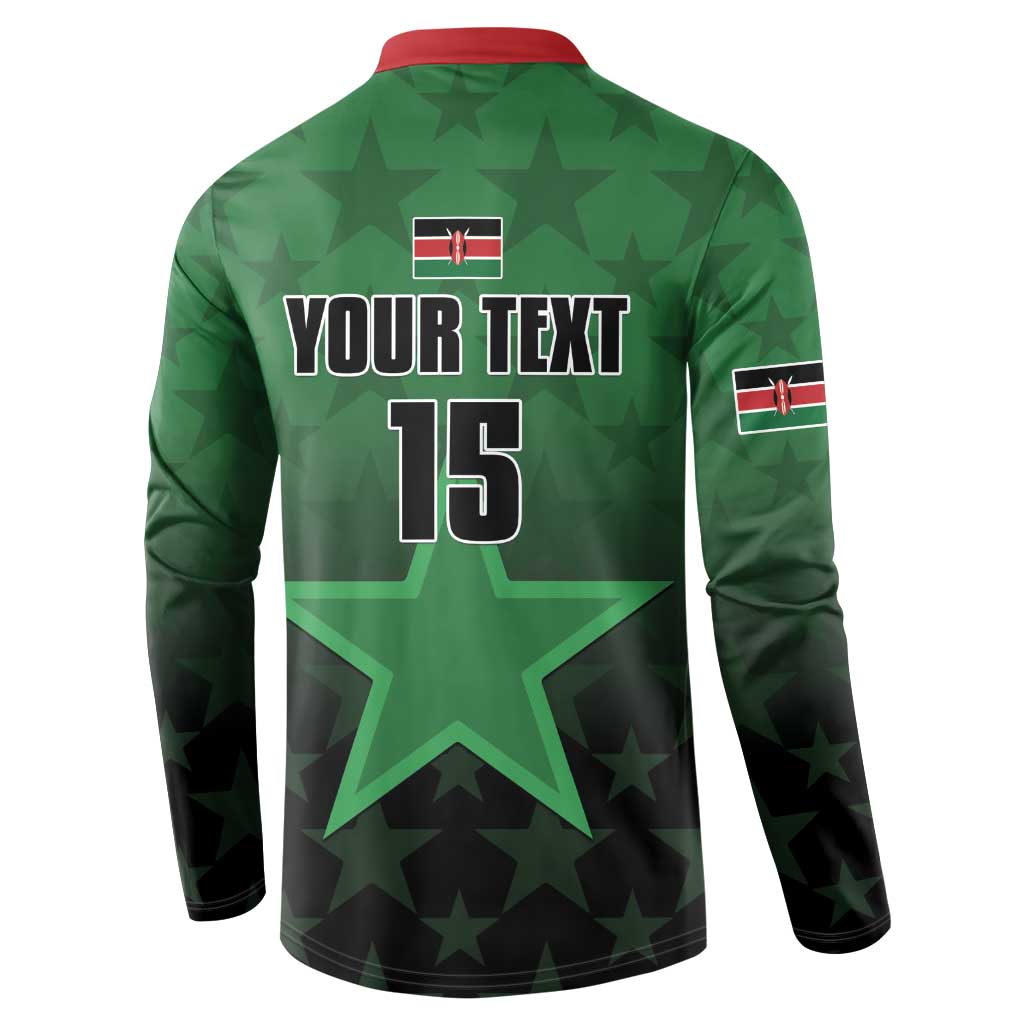 Custom Kenya Football Button Sweatshirt Go Harambee Stars - Green Jersey