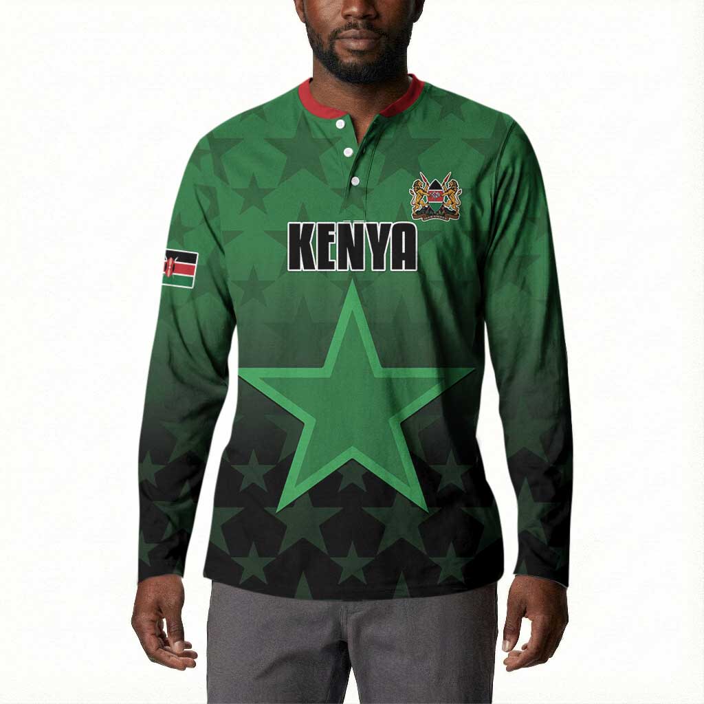 Custom Kenya Football Button Sweatshirt Go Harambee Stars - Green Jersey