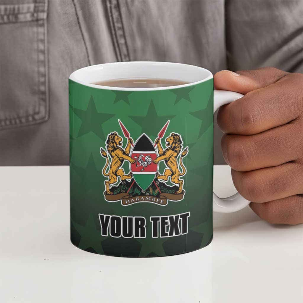 Custom Kenya Football Ceramic Mug Go Harambee Stars - Green Jersey