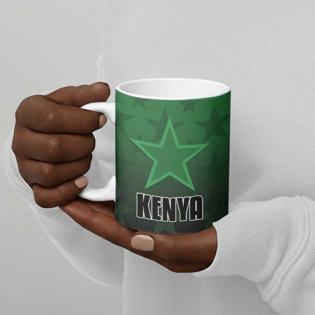 Custom Kenya Football Ceramic Mug Go Harambee Stars - Green Jersey