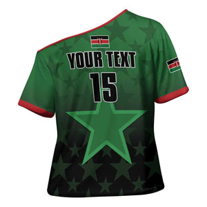 Custom Kenya Football Cross Shoulder Shirt Go Harambee Stars - Green Jersey