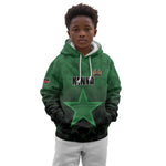 Custom Kenya Football Kid Hoodie Harambee Harambee Stars - Green Jersey - African Pride