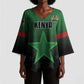 Custom Kenya Football Kimono Sleeve Blouse Go Harambee Stars - Green Jersey