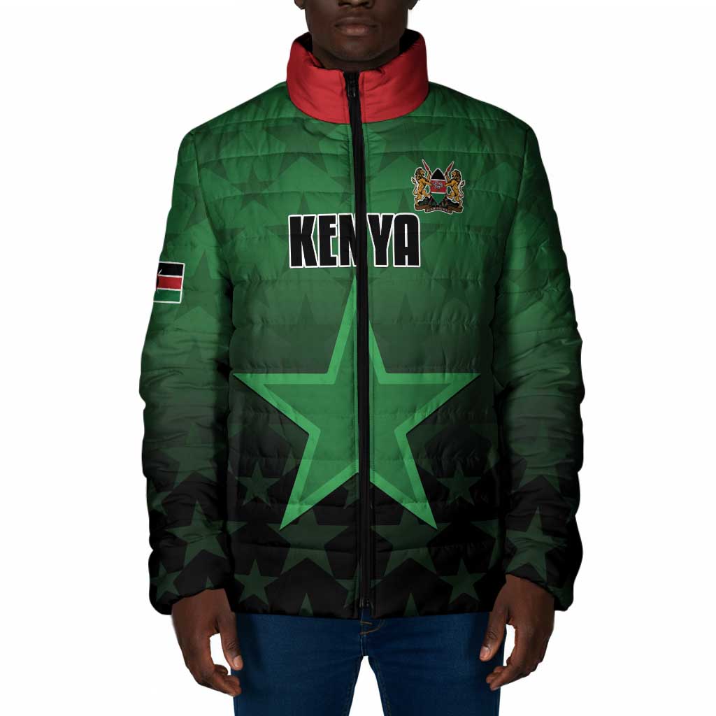 Custom Kenya Football Padded Jacket Go Harambee Stars - Green Jersey