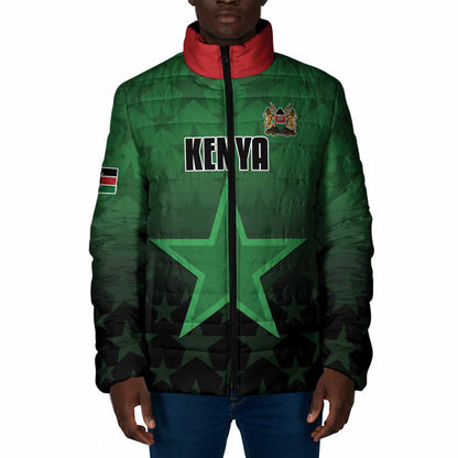 Custom Kenya Football Padded Jacket Go Harambee Stars - Green Jersey