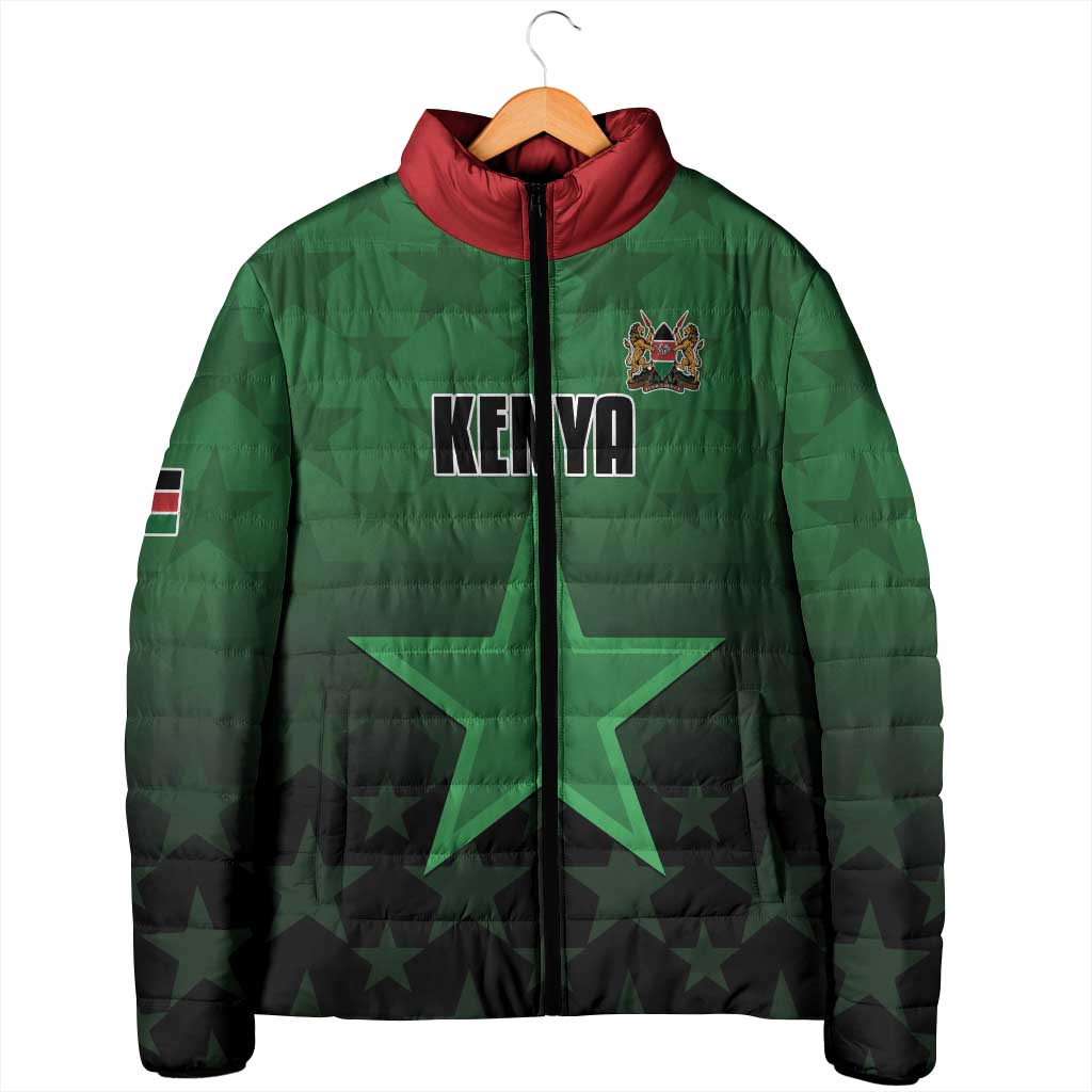 Custom Kenya Football Padded Jacket Go Harambee Stars - Green Jersey
