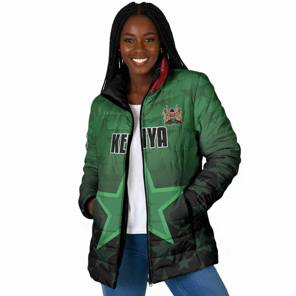 Custom Kenya Football Padded Jacket Go Harambee Stars - Green Jersey
