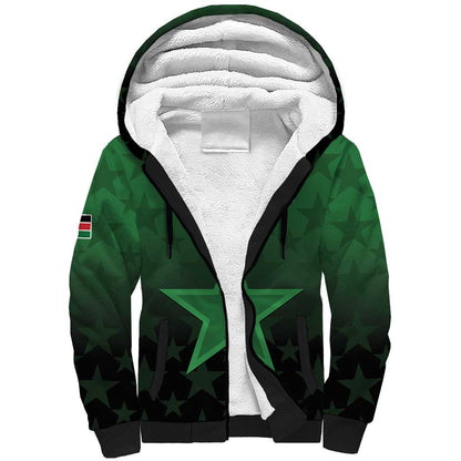 Custom Kenya Football Sherpa Hoodie Harambee Harambee Stars - Green Jersey - African Pride