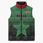 Custom Kenya Football Sleeveless Puffer Jacket Go Harambee Stars - Green Jersey