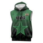 Custom Kenya Football Sleeveless Zip Hoodie Harambee Harambee Stars - Green Jersey - African Pride