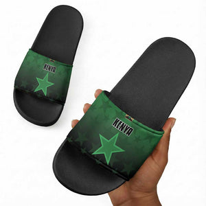 Kenya Football Slide Sandals Go Harambee Stars - Green Jersey
