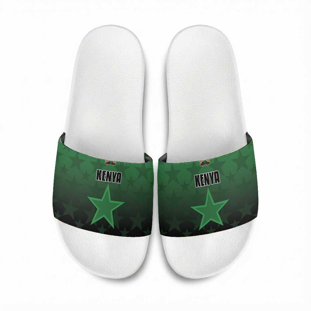 Kenya Football Slide Sandals Go Harambee Stars - Green Jersey