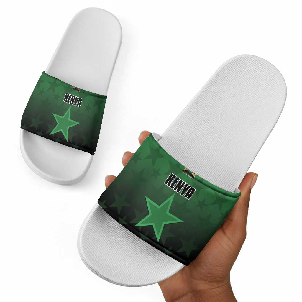 Kenya Football Slide Sandals Go Harambee Stars - Green Jersey